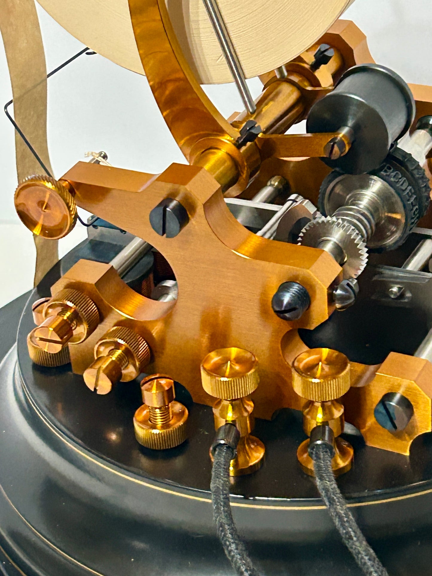 STOCK TICKER TAPE MACHINE WITH GLASS DOME BY BERNER MACHINE LABS