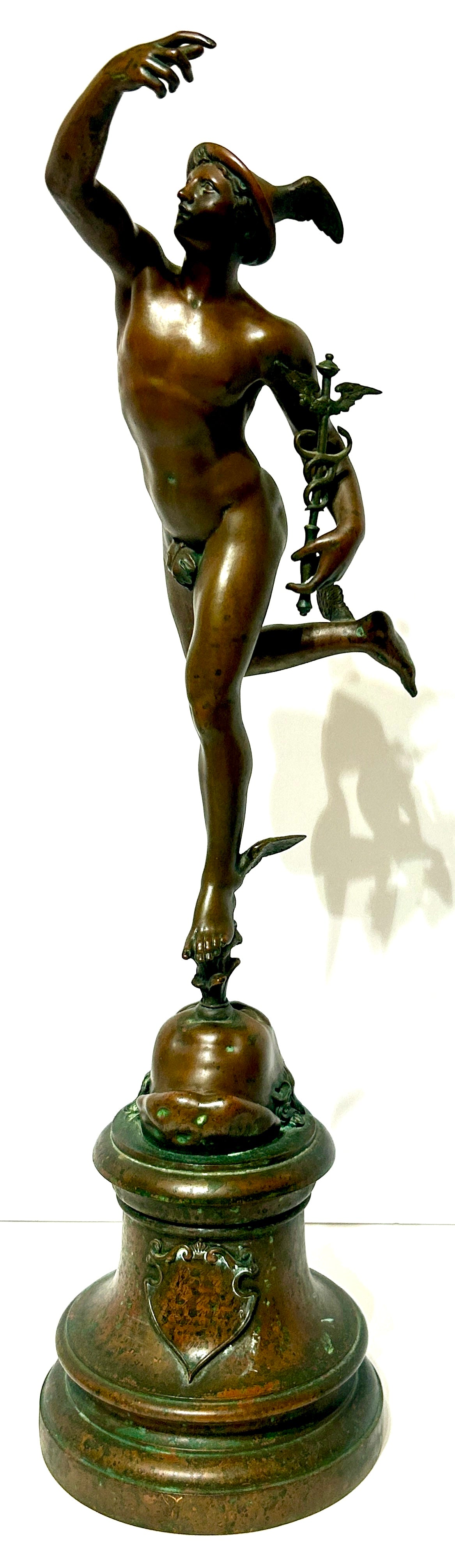 ANTIQUE BRONZE STATUE OF HERMES OR MERCURY