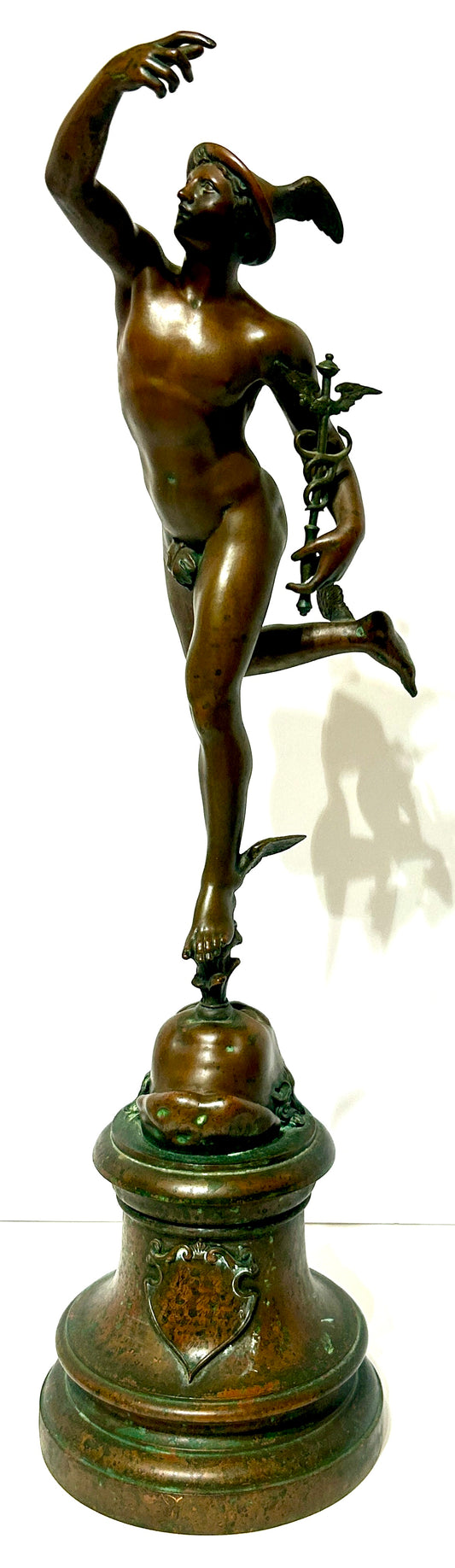 ANTIQUE BRONZE STATUE OF HERMES OR MERCURY