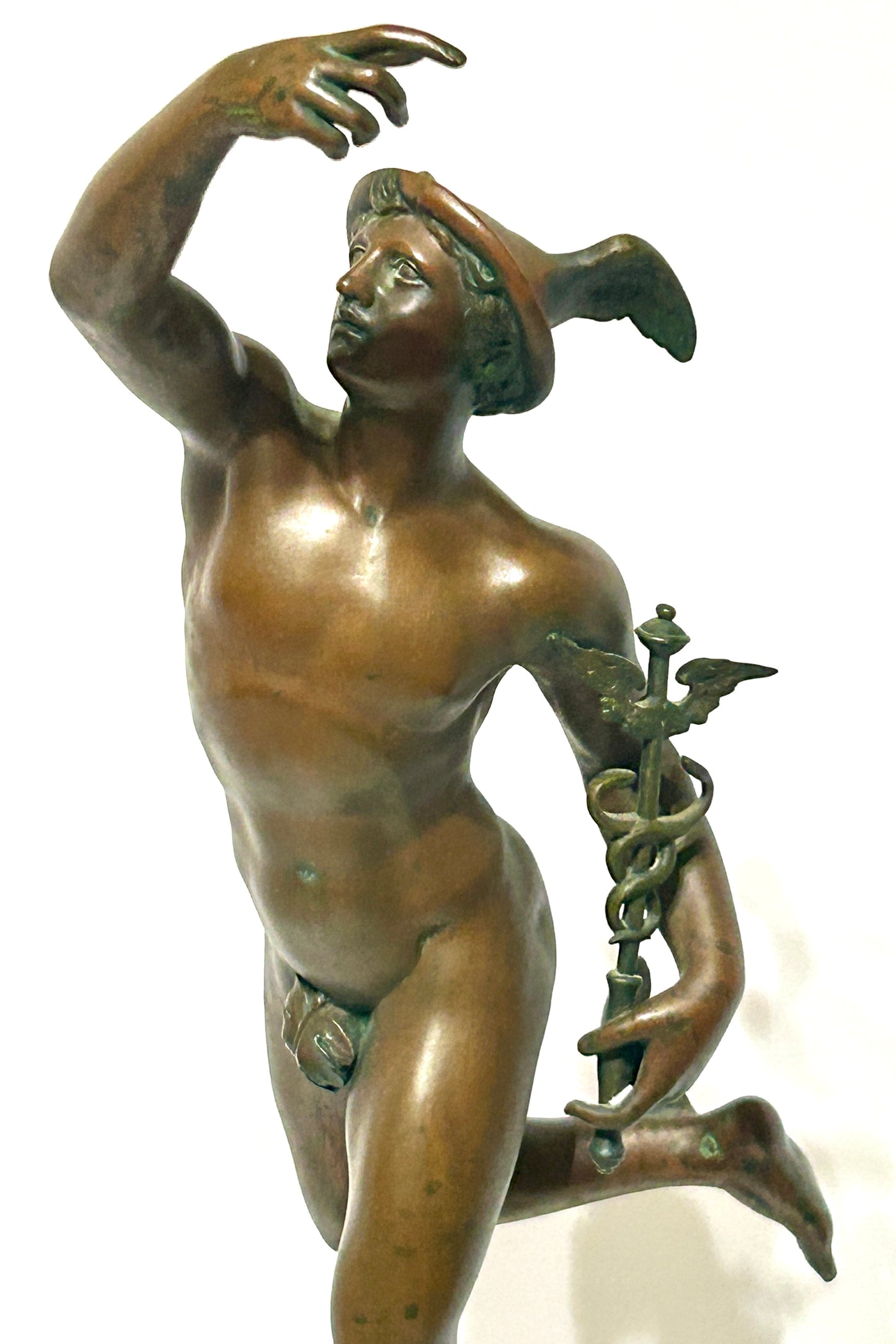 ANTIQUE BRONZE STATUE OF HERMES OR MERCURY