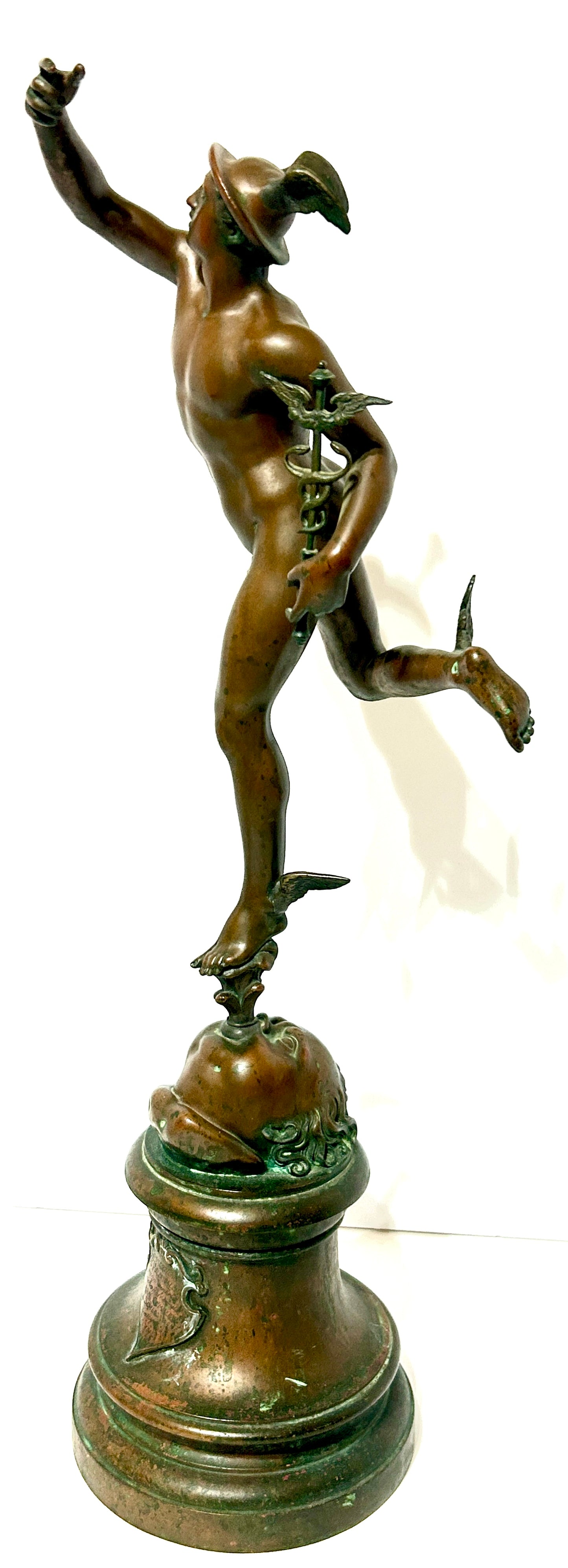 ANTIQUE BRONZE STATUE OF HERMES OR MERCURY
