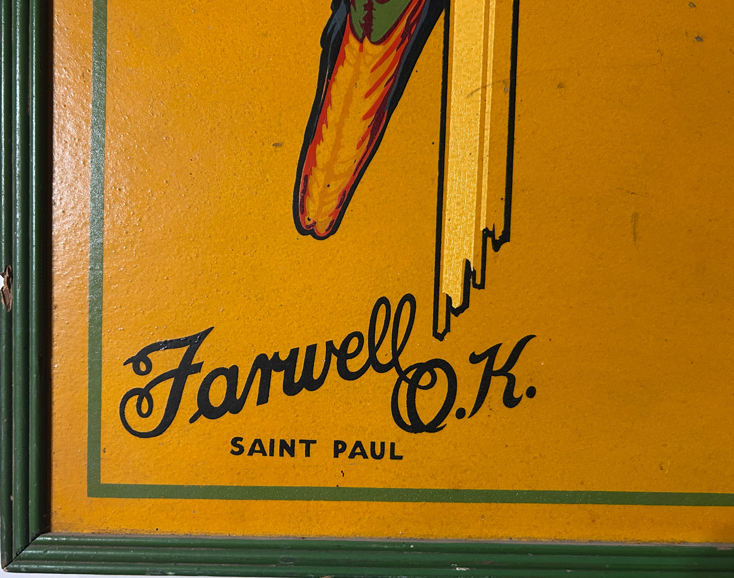 GILT EDGE PAINT AND VARNISH ANTIQUE WOOD SIGN