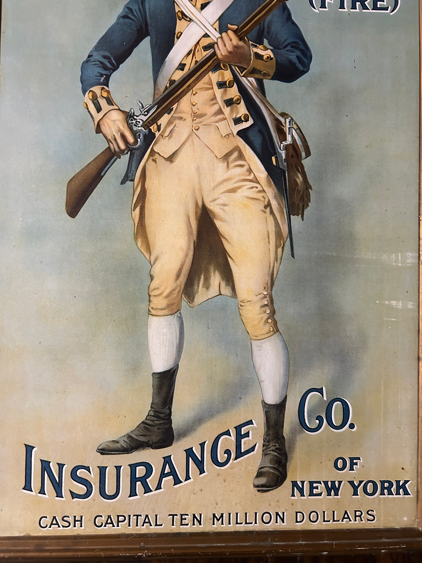 ANTIQUE ADVERTISING TIN SIGN FOR CONTINENTAL FIRE INSURANCE CO.
