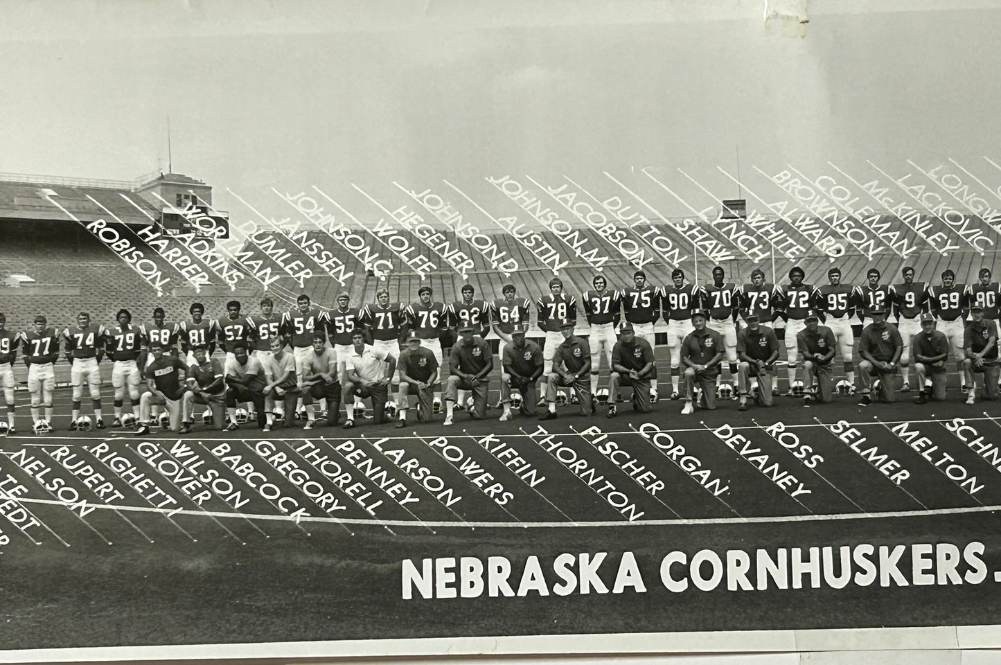 NEBRASKA CORNHUSKERS 1971 TEAM PHOTO