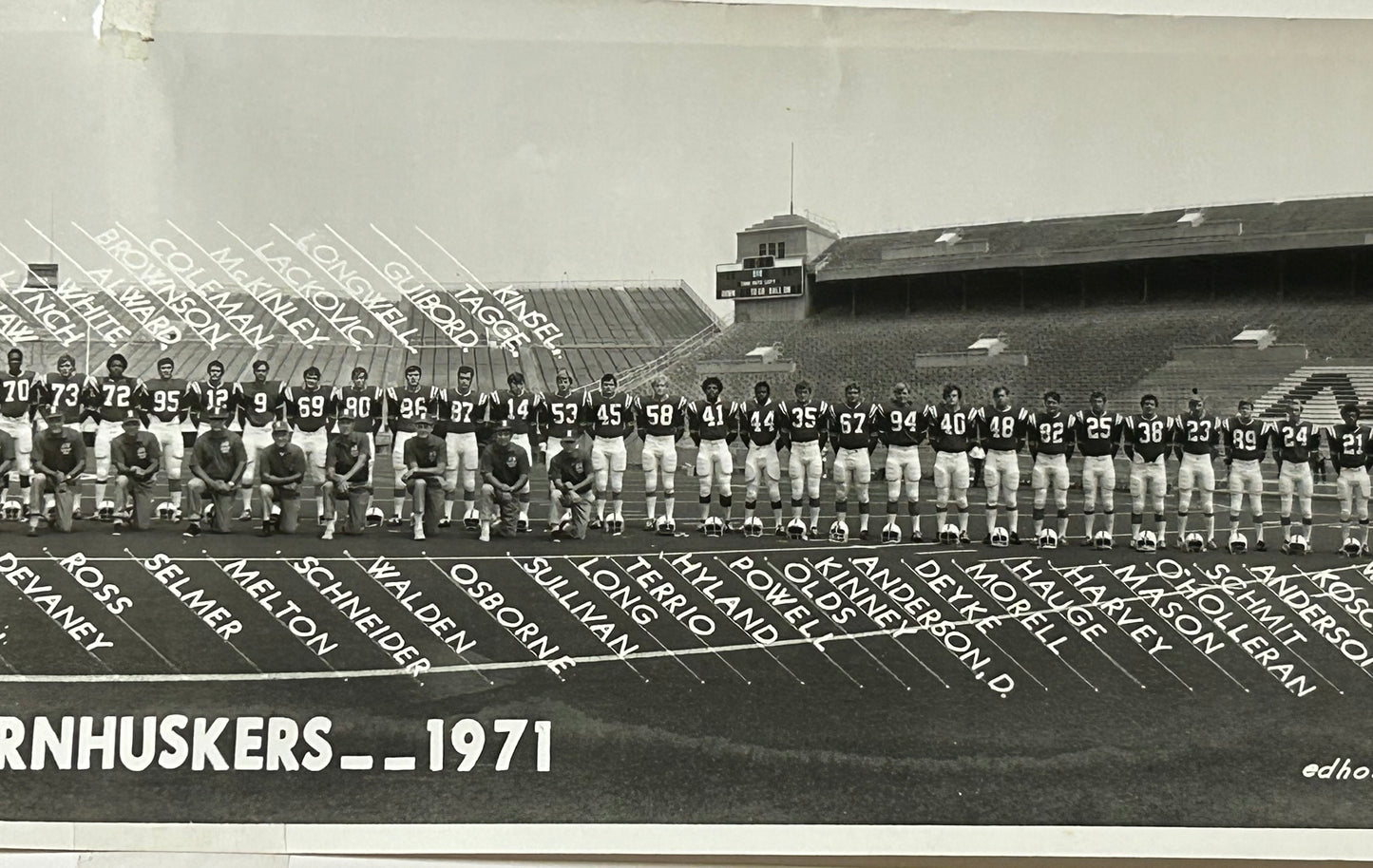 NEBRASKA CORNHUSKERS 1971 TEAM PHOTO