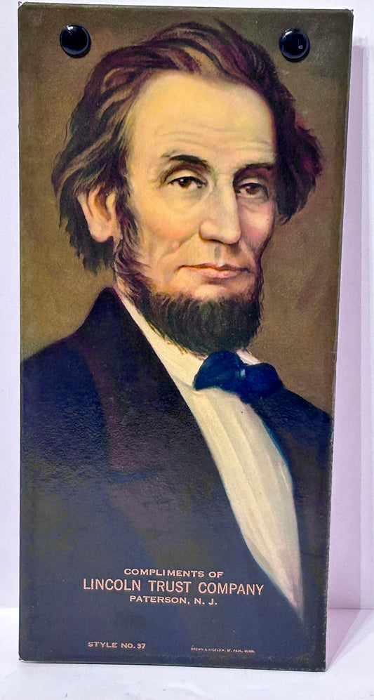 ABE LINCOLN ON ADVERTISING ANTIQUE BLOTTER BOOKLET COVER