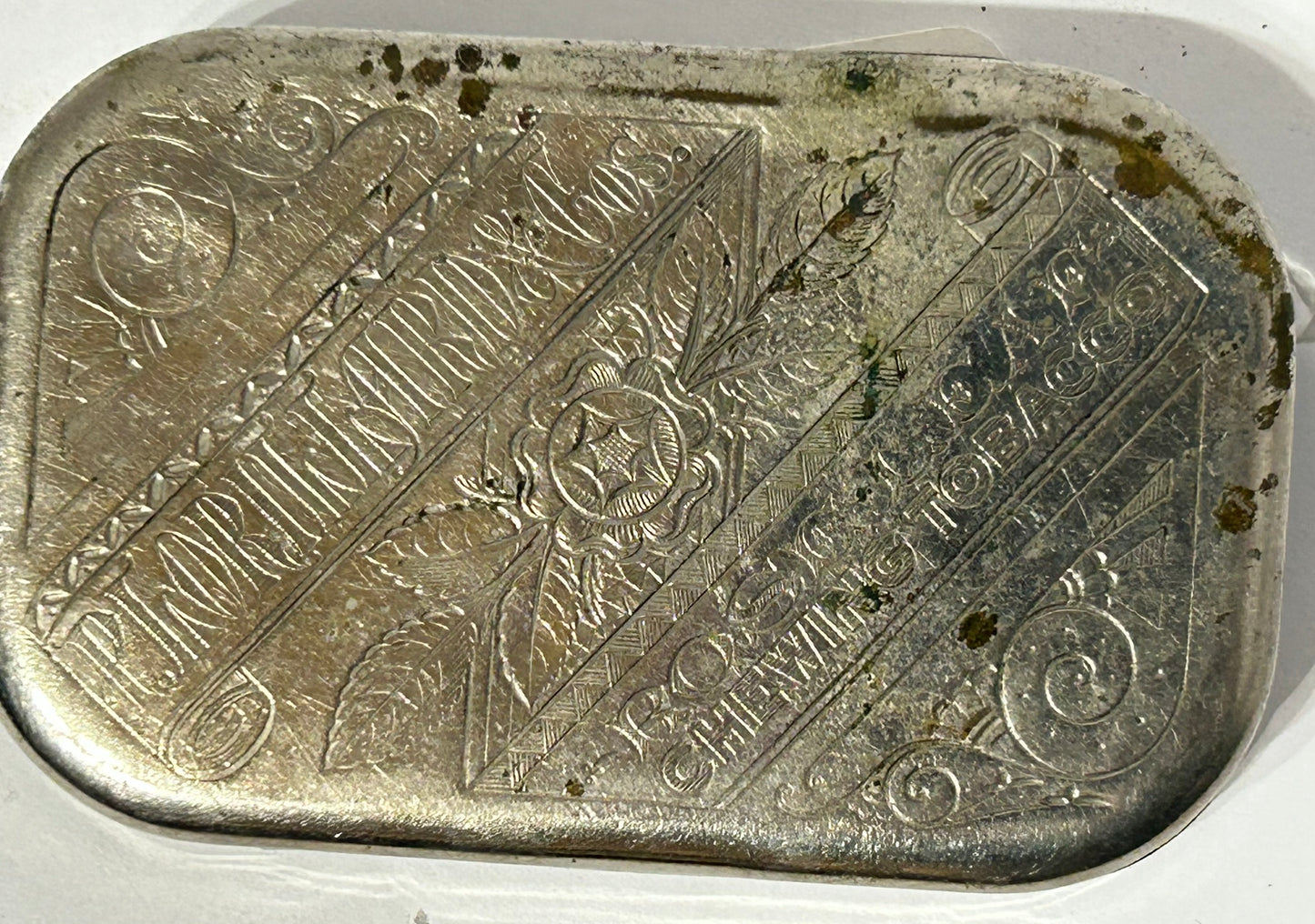LORILLARD & C0. 1878 ROSE LEAF CHEWING TOBACCO BOX WITH COMPASS