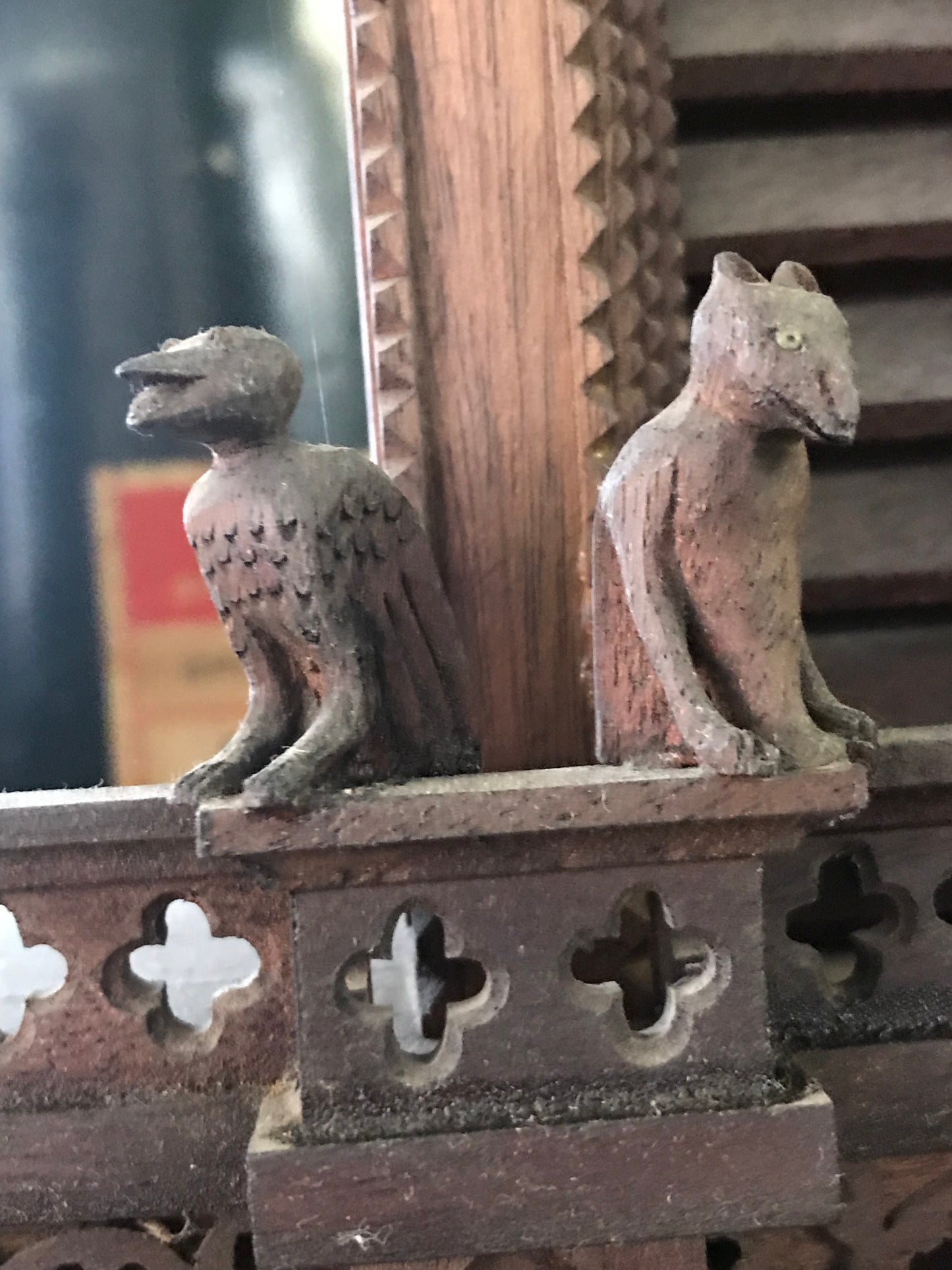 HANDMADE JIG SAW FOLK ART LARGE NOTRE DAME CLOCK
