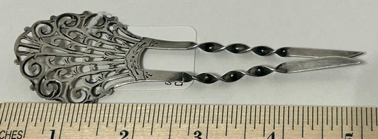 STERLING ANTIQUE FANCY HAIR COMB