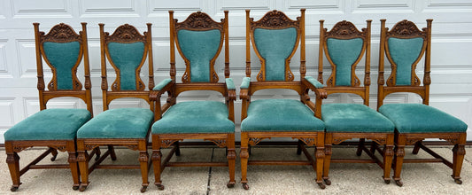 ANTIQUE SET OF FANCY OAK CHAIRS
