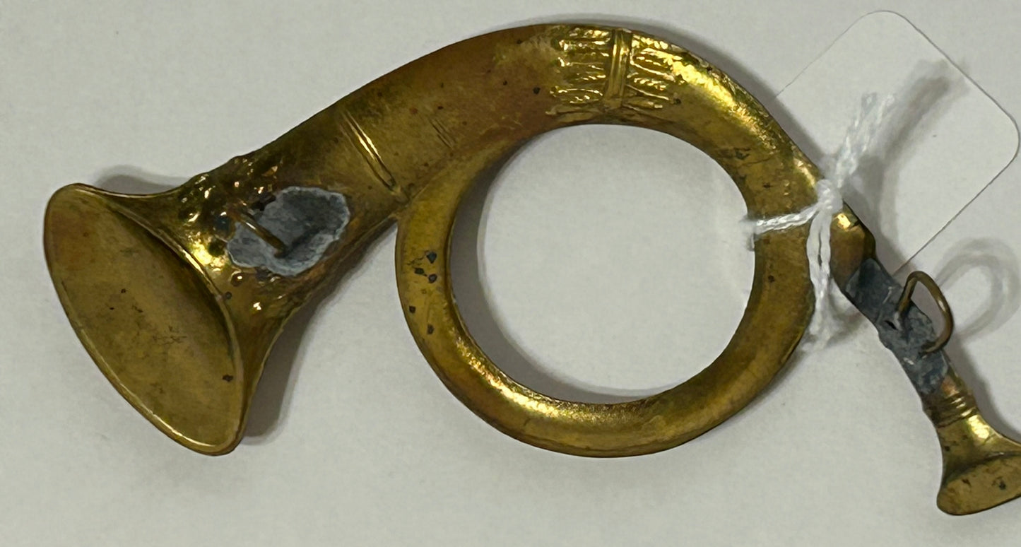CIVIL WAR BUGLE INFANTRY HAT BADGE