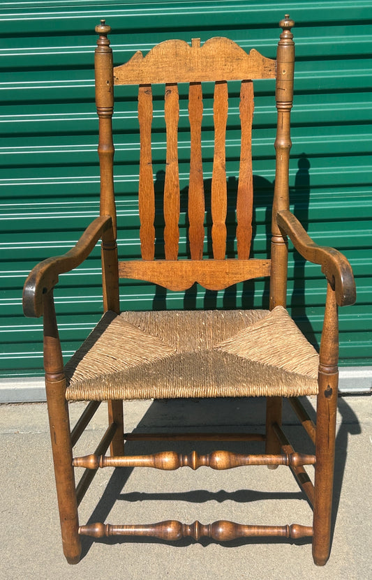 CONNECTICUT 18TH CENTURY WILLIAM AND MARY ALL ORIGINAL ARMCHAIR
