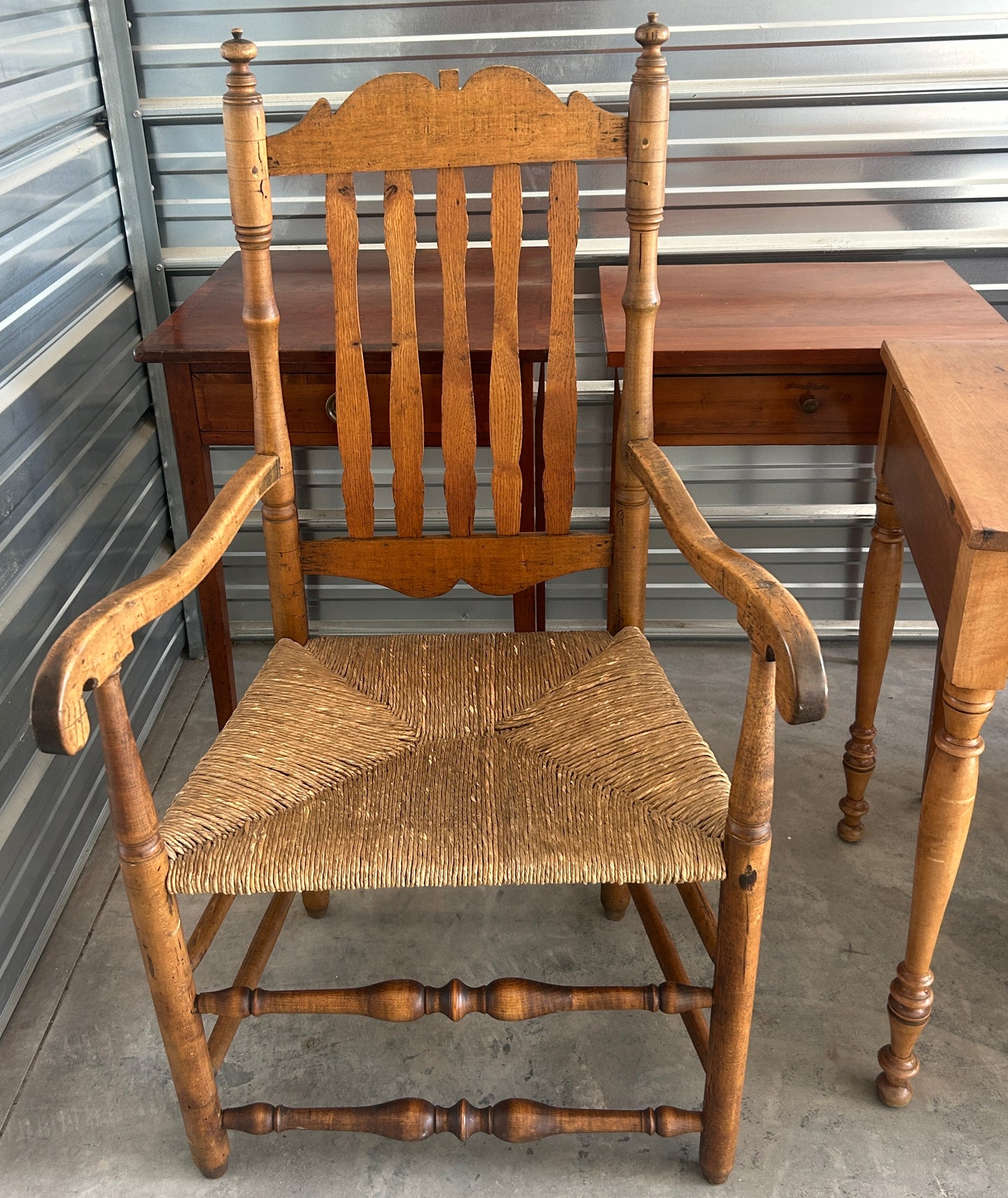 CONNECTICUT 18TH CENTURY WILLIAM AND MARY ALL ORIGINAL ARMCHAIR