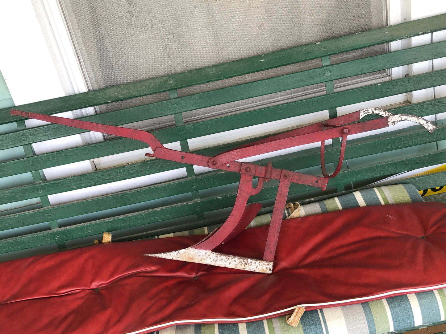 ANTIQUE FIGURAL IRON PLOW SIGN