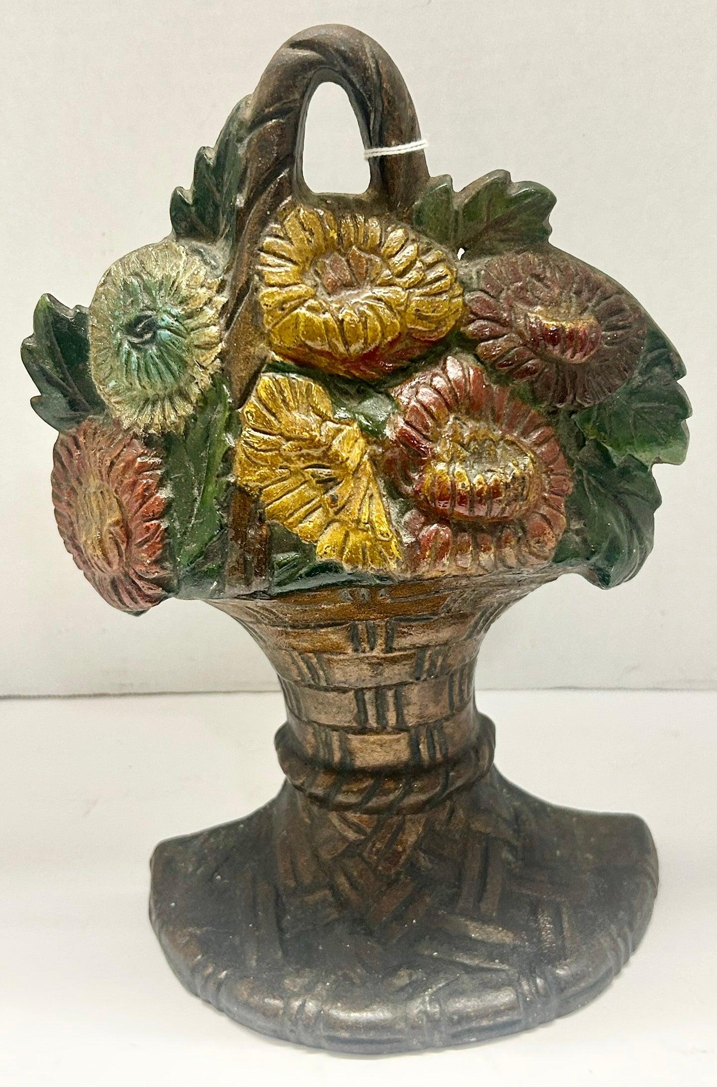 CAST IRON CHRYSANTHEMUMS ANTIQUE DOORSTOP