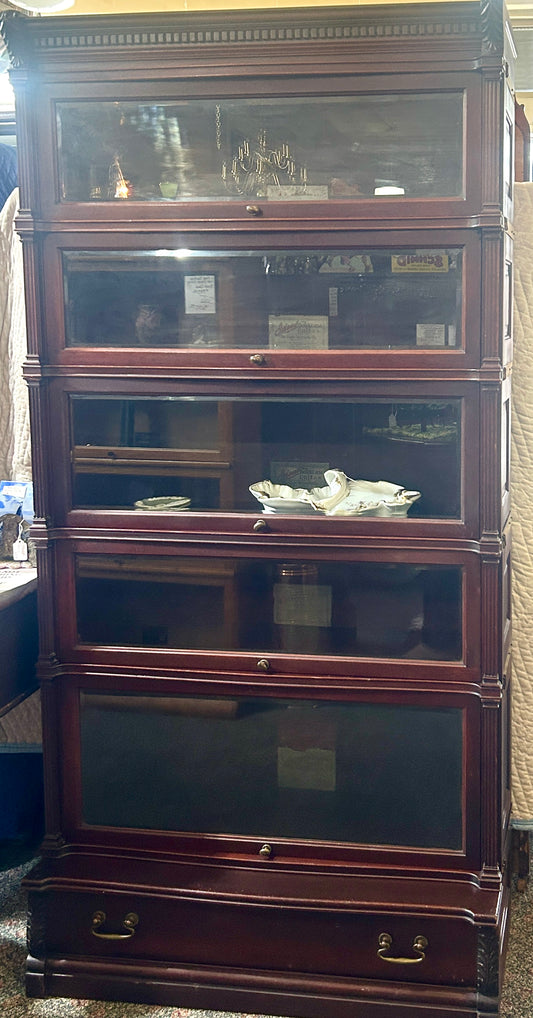 IIDEAL MODEL GLOBE WERNICKE DELUXE STACK MAHOGANY BOOKCASE. CALL FOR INFO