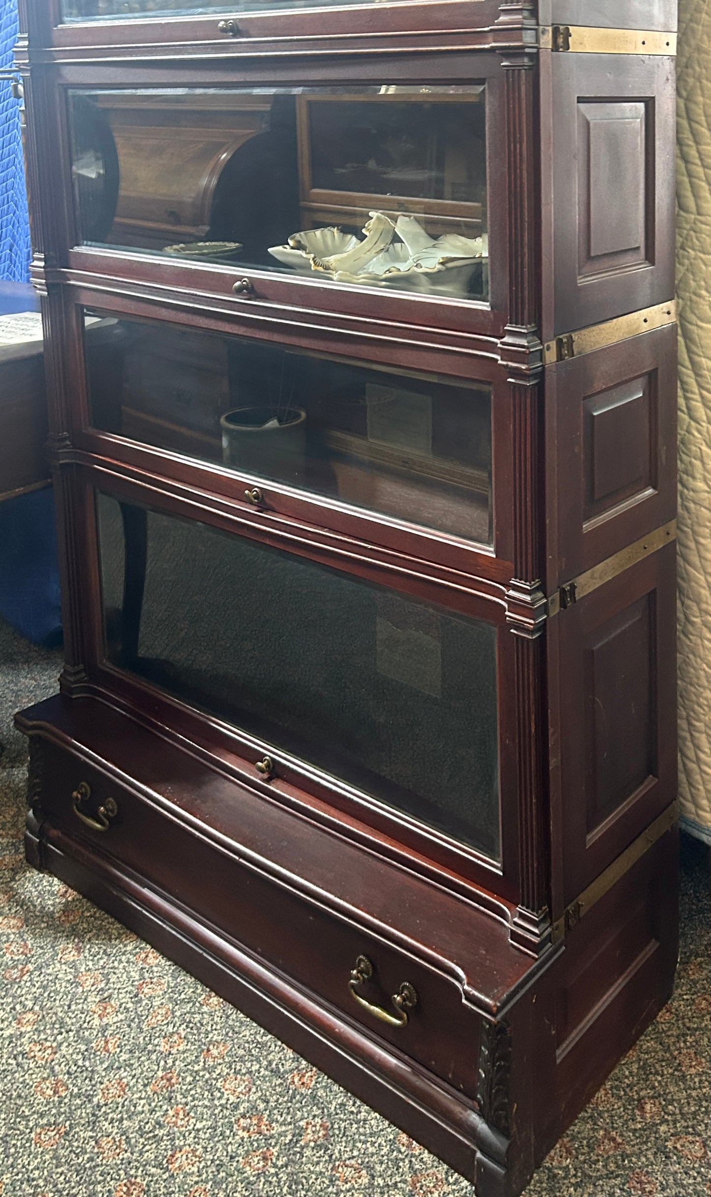 IIDEAL MODEL GLOBE WERNICKE DELUXE STACK MAHOGANY BOOKCASE. CALL FOR INFO