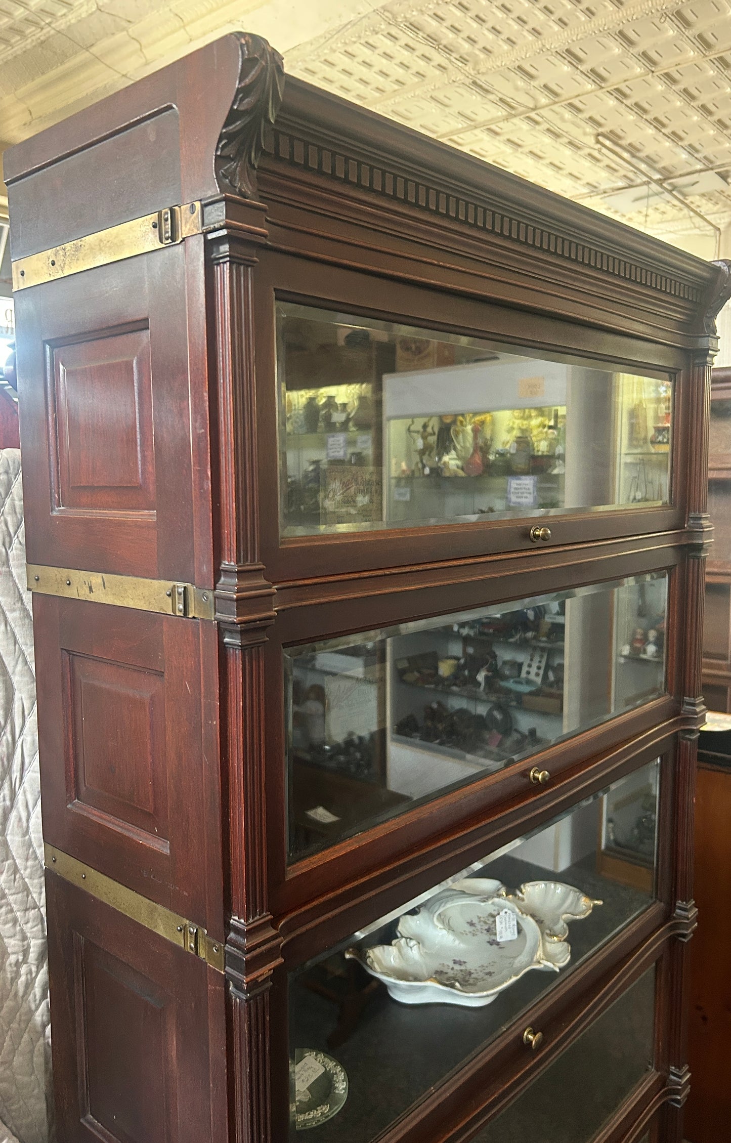 IIDEAL MODEL GLOBE WERNICKE DELUXE STACK MAHOGANY BOOKCASE. CALL FOR INFO
