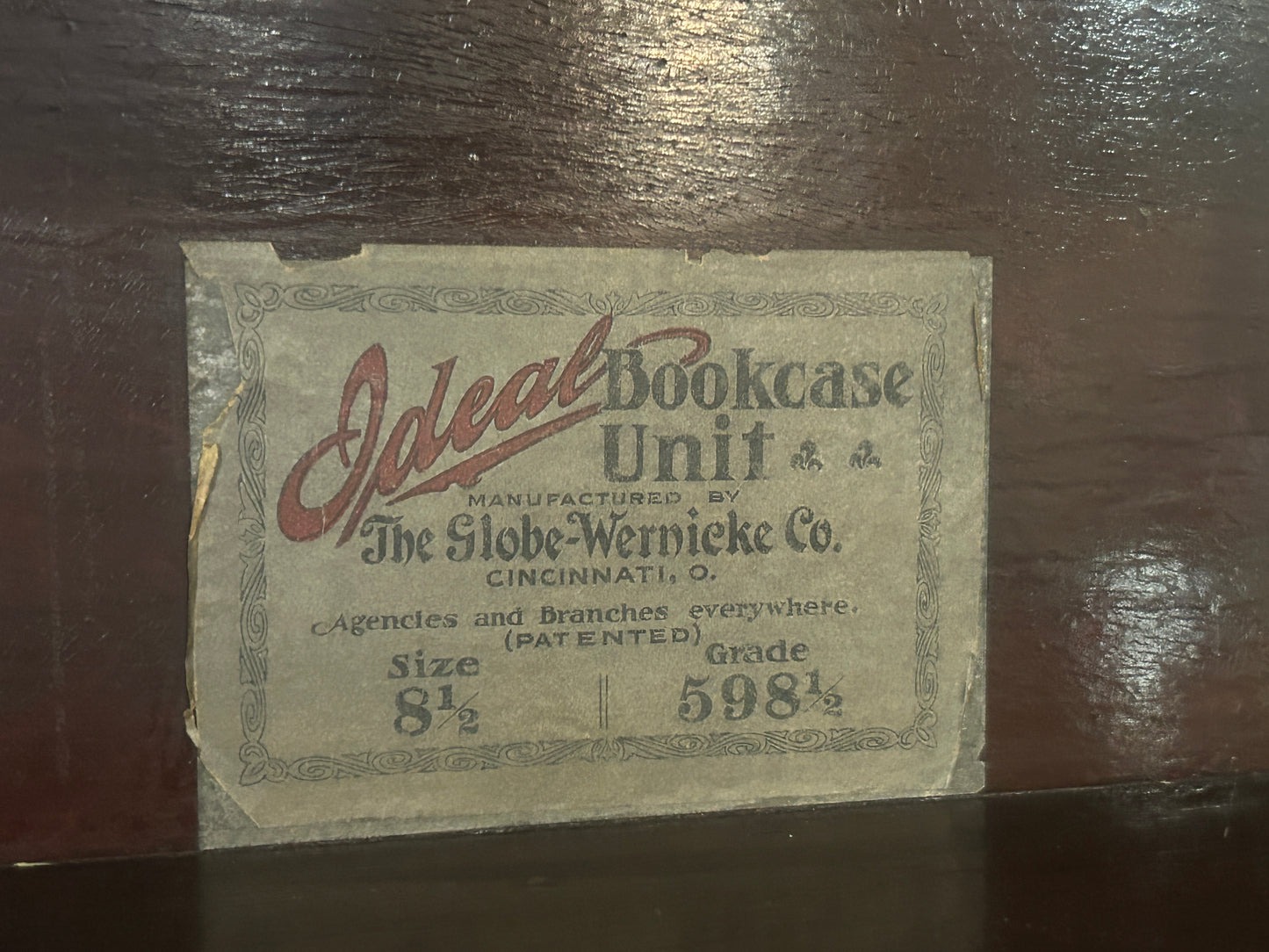 IIDEAL MODEL GLOBE WERNICKE DELUXE STACK MAHOGANY BOOKCASE. CALL FOR INFO