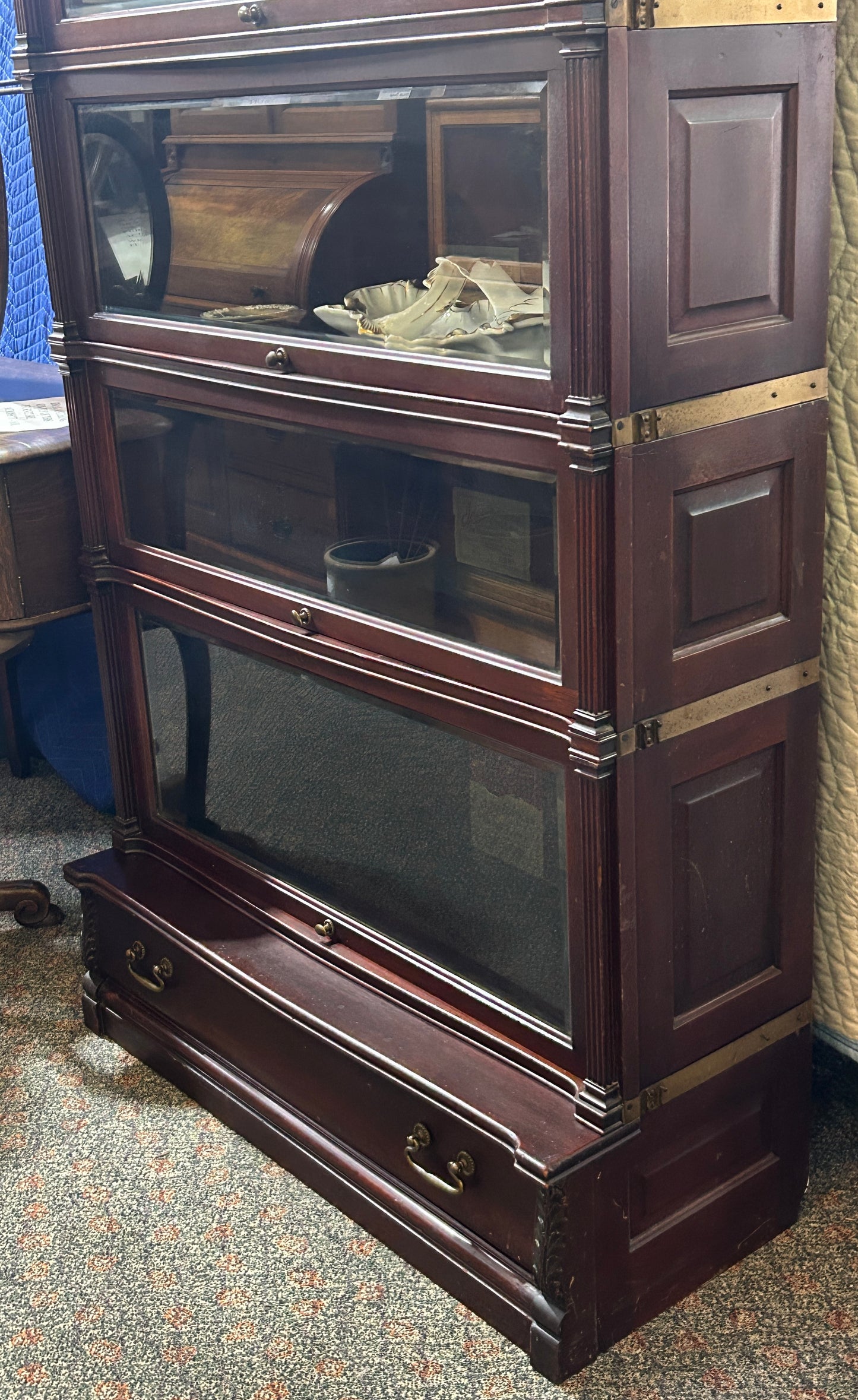 IIDEAL MODEL GLOBE WERNICKE DELUXE STACK MAHOGANY BOOKCASE. CALL FOR INFO