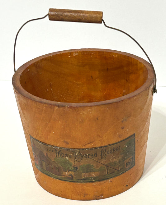 ANTIQUE SMALL WOODEN BUCKET BY B. MURDOCK & CO.