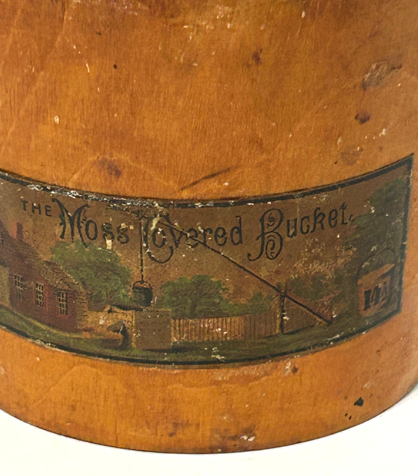 ANTIQUE SMALL WOODEN BUCKET BY B. MURDOCK & CO.