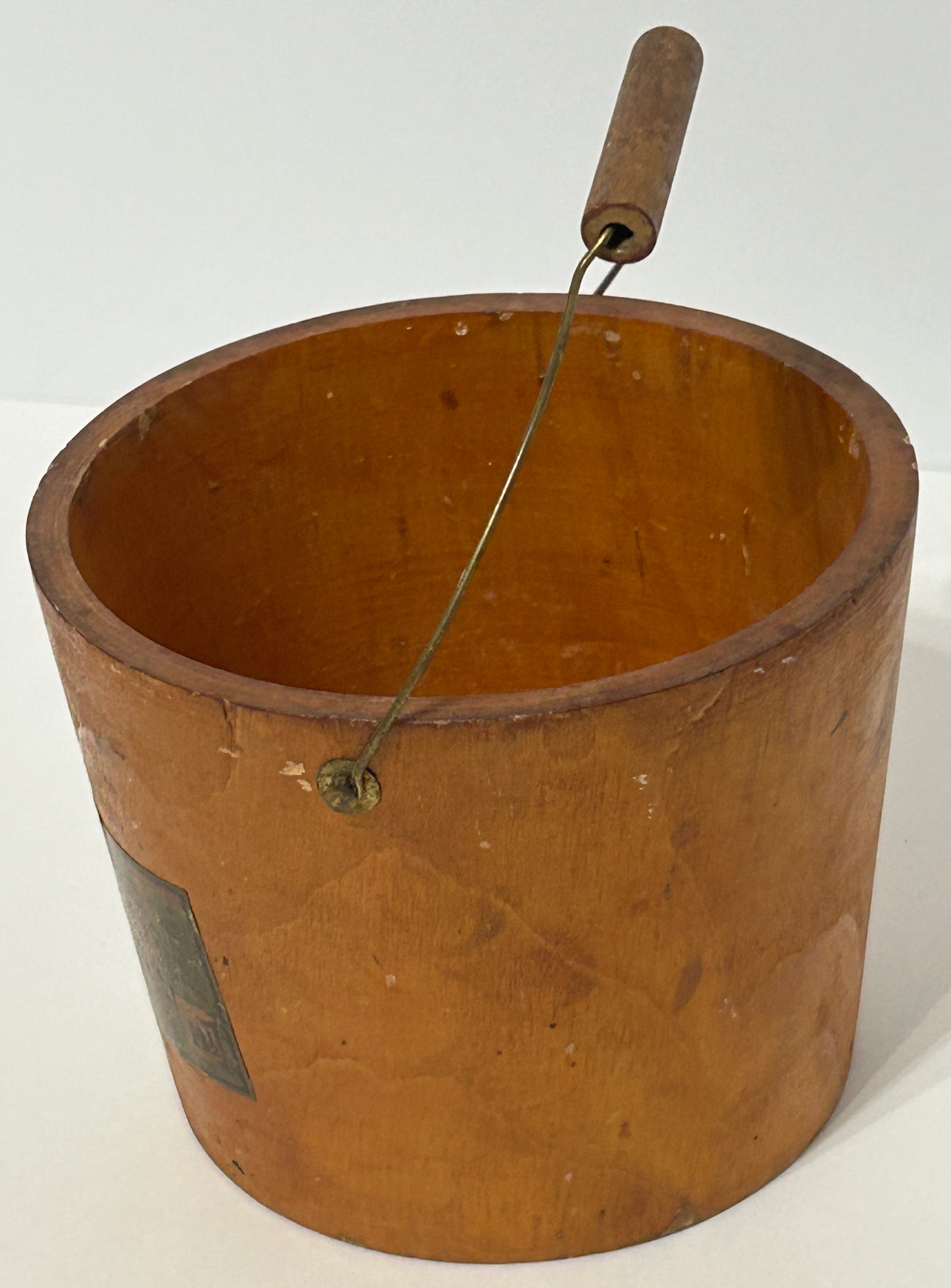 ANTIQUE SMALL WOODEN BUCKET BY B. MURDOCK & CO.