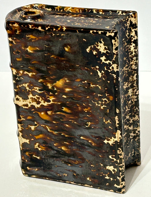 ANTIQUE BENNINGTON POTTERY BOOK SHAPE FLASK