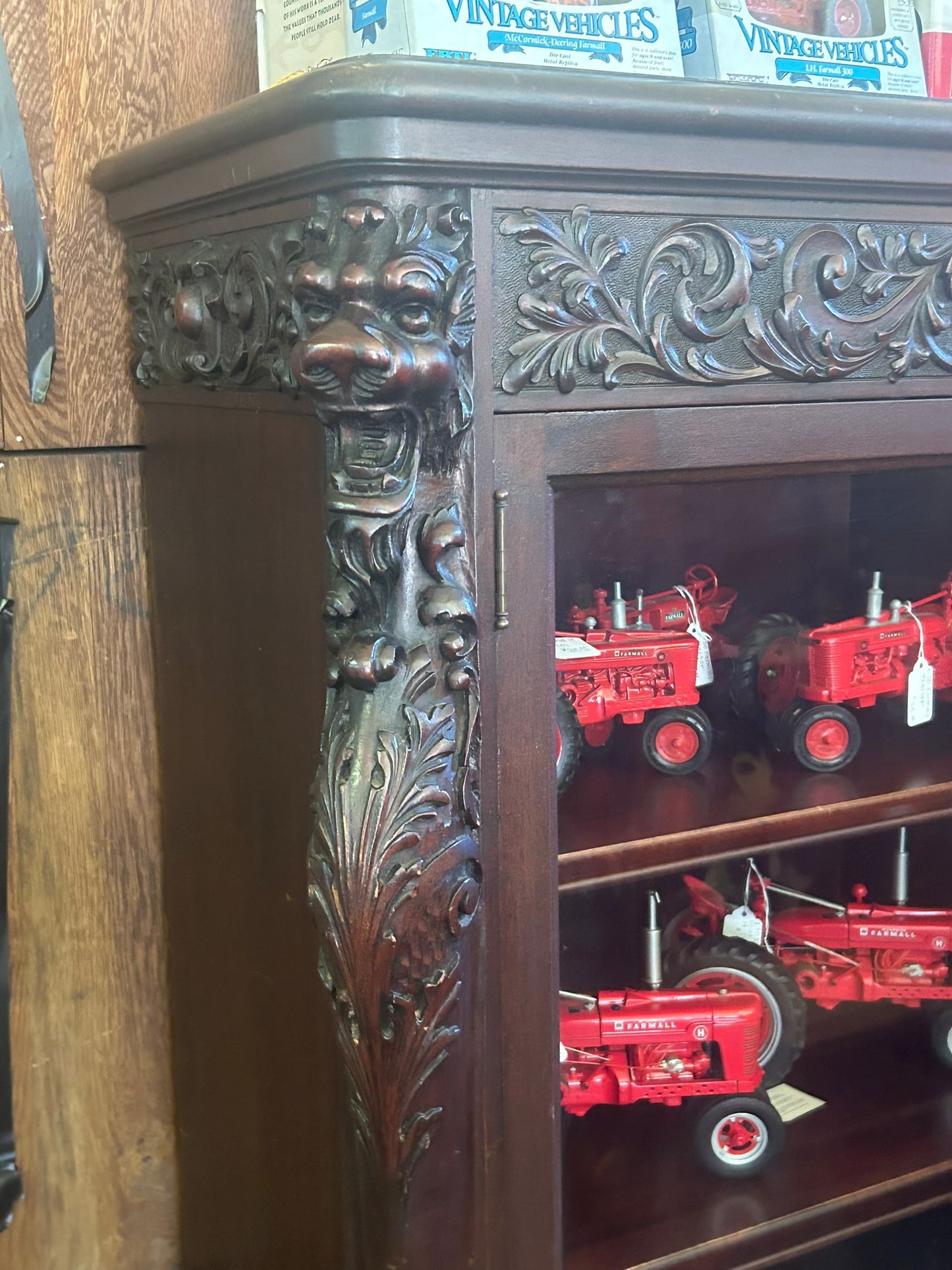 Horner fancy carved mahogany bookcase