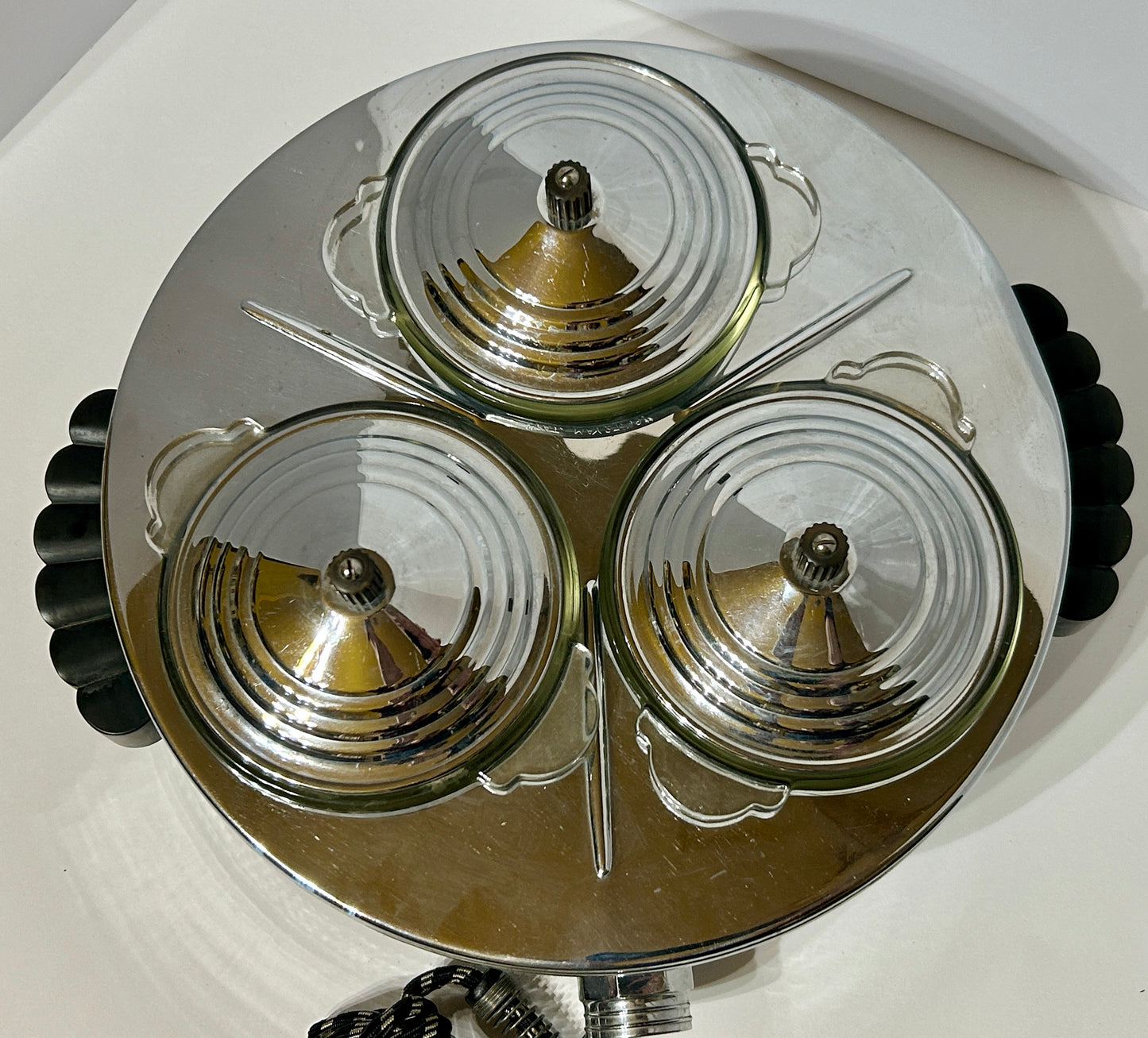 MID CENTURY KROMASTER CHROME FOOD WARMER BY LEHMAN BROTHERS NEW YORK