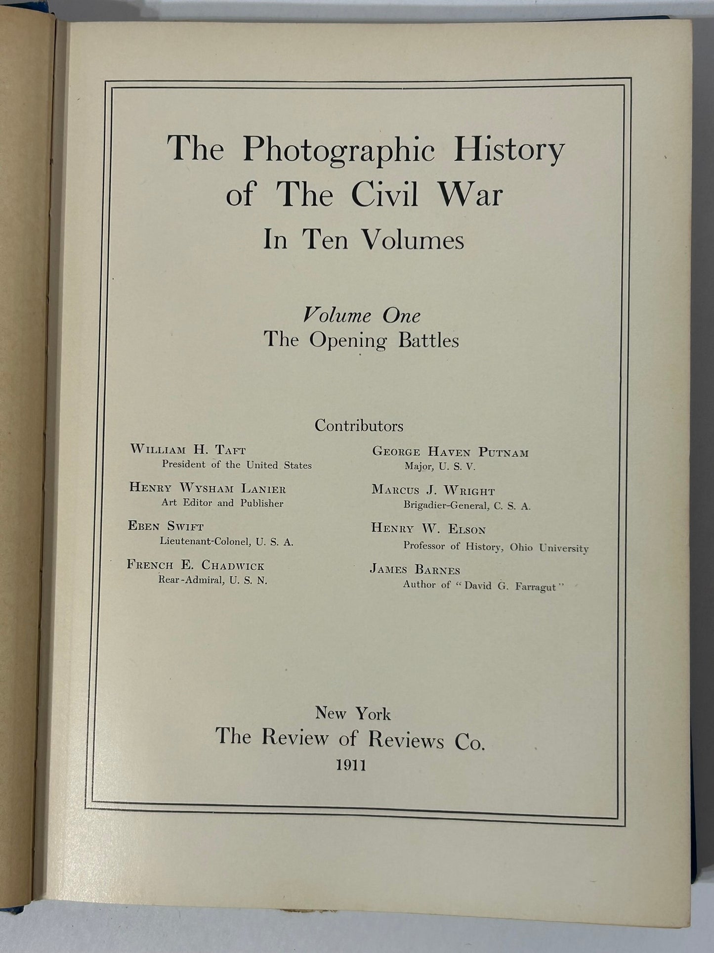 PHOTOGRAPHIC HISTORY OF CIVIL WAR 1911 TEN VOLUME SET