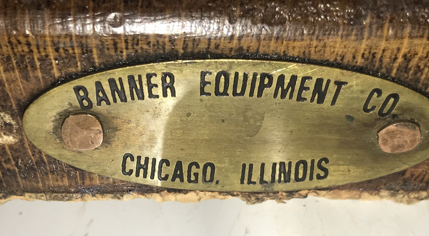 ANTIQUE LARGE BRASS BAR BEER TAP WITH TWELVE SPIGOTS BY BANNER EQUIPTMENT, CHICAGO
