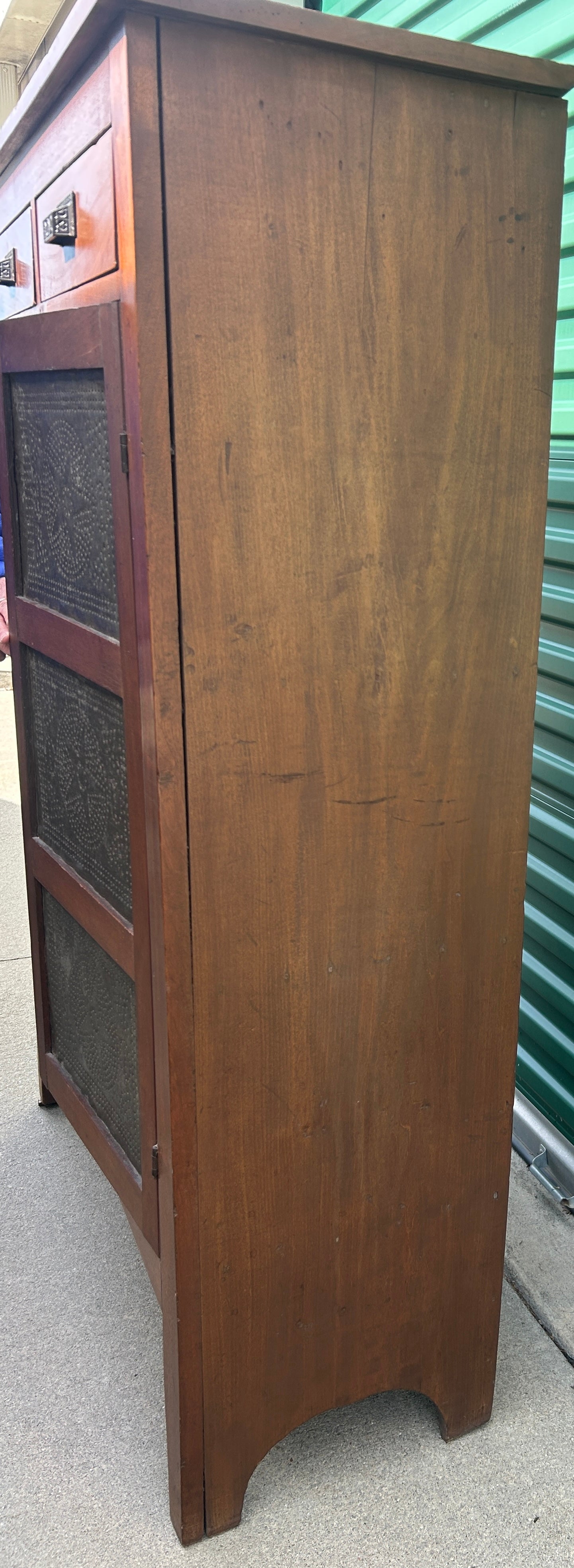 ANTIQUE PIE SAFE WITH STAR SHAPE PIERCED TINS