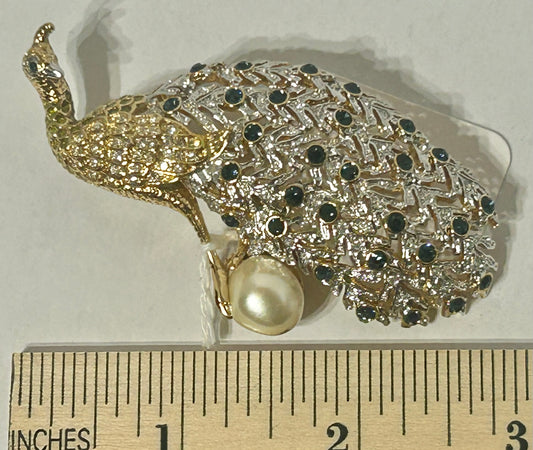 NOLAN MILLER PEACOCK BROOCH