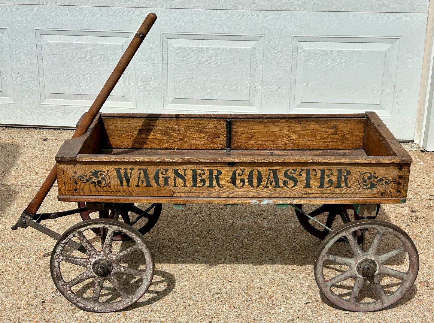 WAGNER COASTER ANTIQUE CHILD'S WOOD WAGON