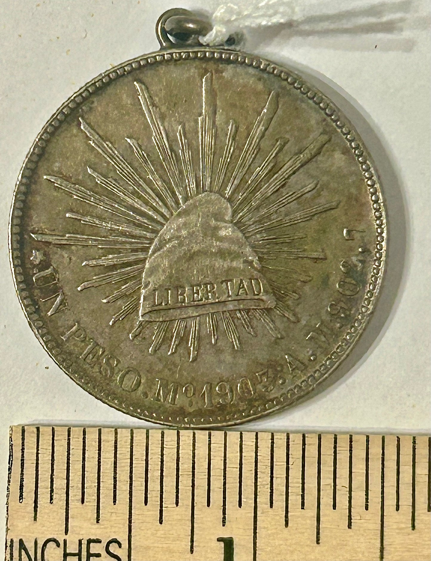 MEXICO SILVER 1905 UN PESO COIN