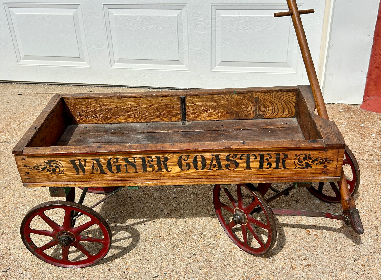 WAGNER COASTER ANTIQUE CHILD'S WOOD WAGON