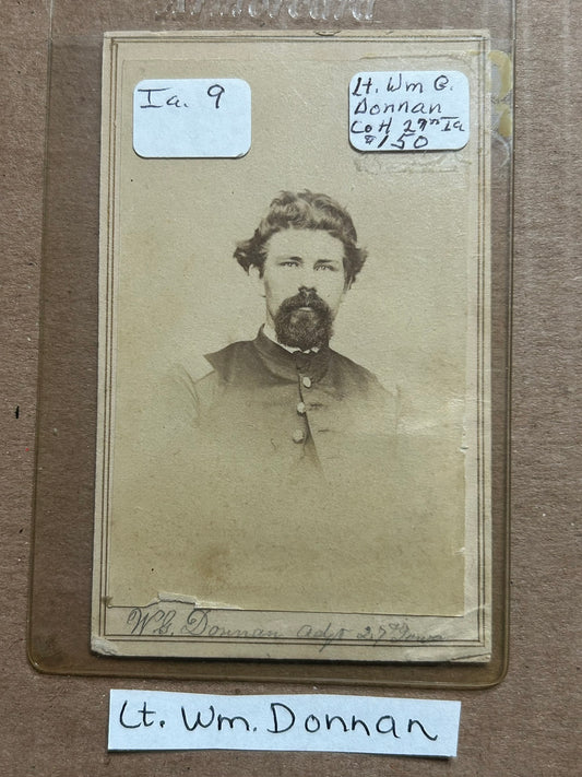 Iowa Civil War Soldiers CDV Photographs Lt. William Donnan