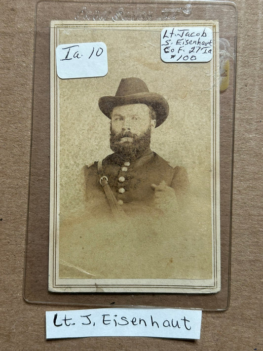 Iowa Civil War Soldiers CDV Photographs Lt. J. Eisenhaut