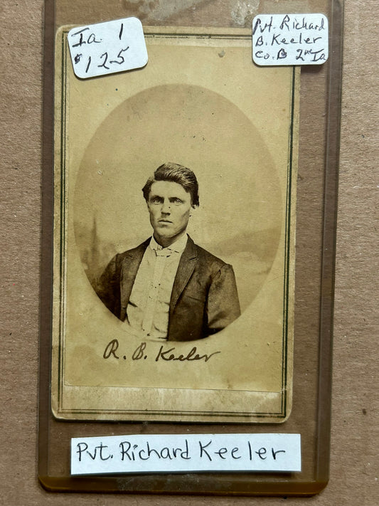 Iowa Civil War Soldiers CDV Photographs Pvt. Richard Keeler