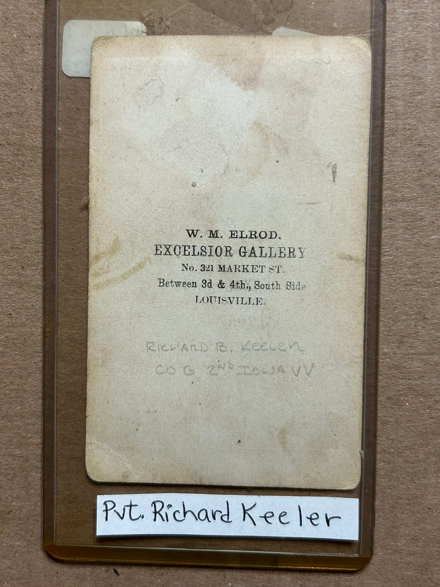 Iowa Civil War Soldiers CDV Photographs Pvt. Richard Keeler