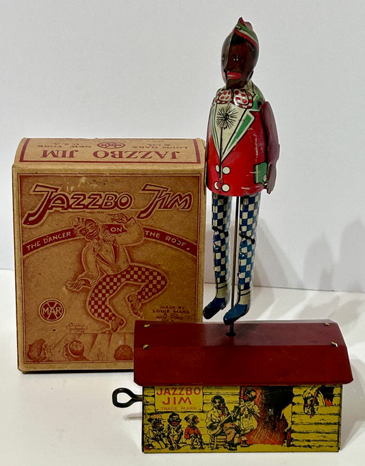 JAZZBO JIM WIND UP TIN TOY BY MARX WITH BOX