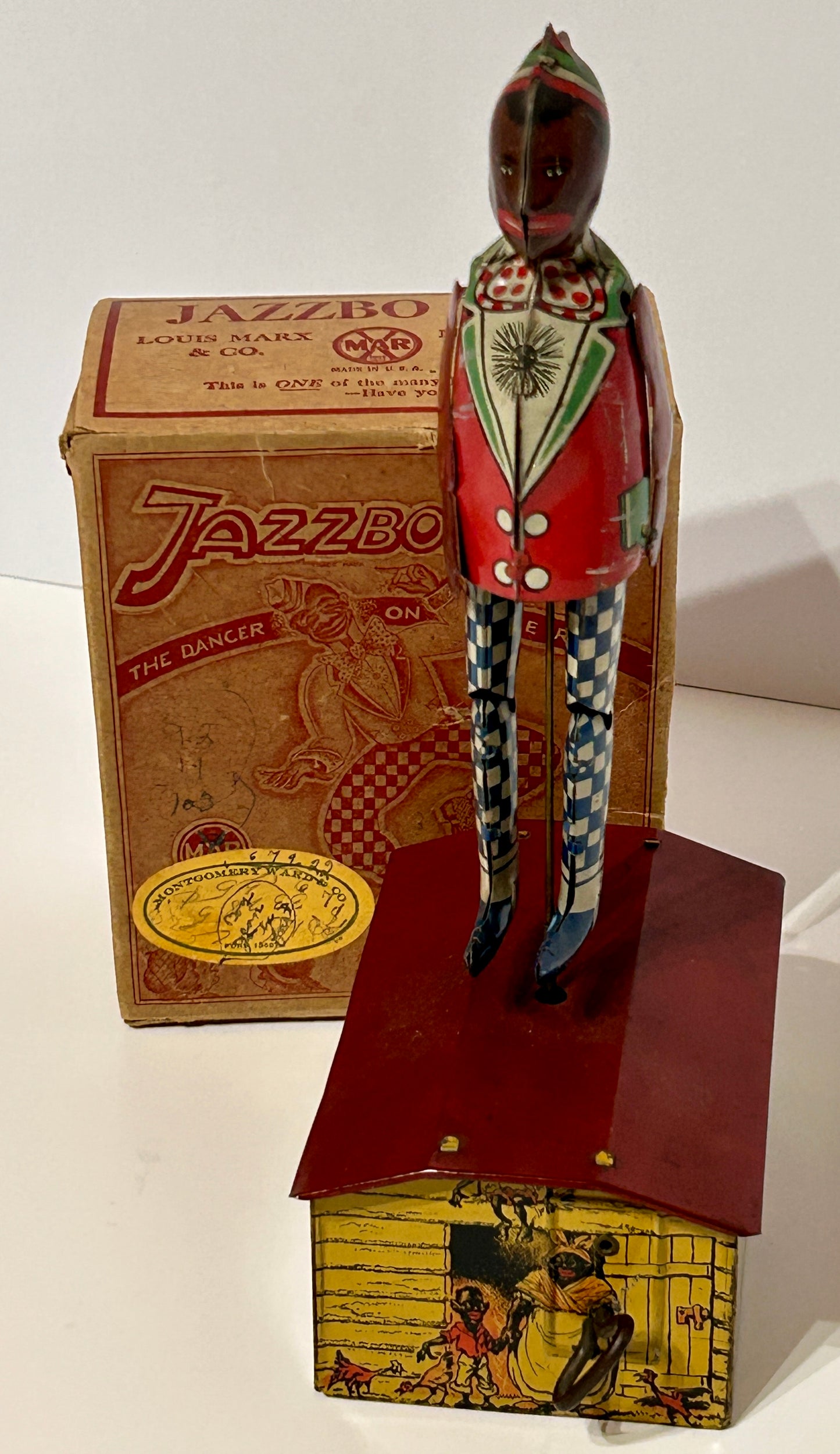 JAZZBO JIM WIND UP TIN TOY BY MARX WITH BOX