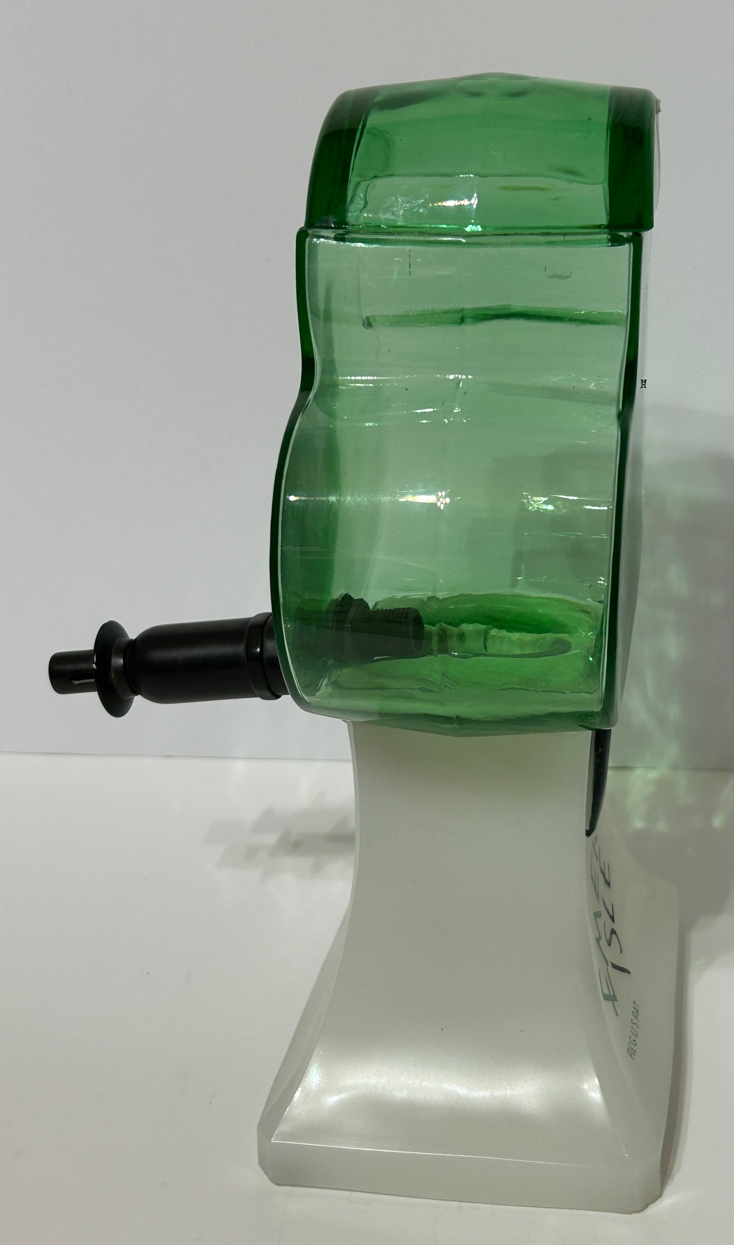EMERALD ISLE SHAMROCK SHAPE FIGURAL GLASS STORE DISPENSER