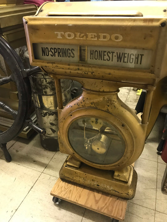 ANTIQUE LARGE TOLEDO COUNTER TOP STORE SCALE IN GOOD ORIGINAL CONDITION AND CHEAP