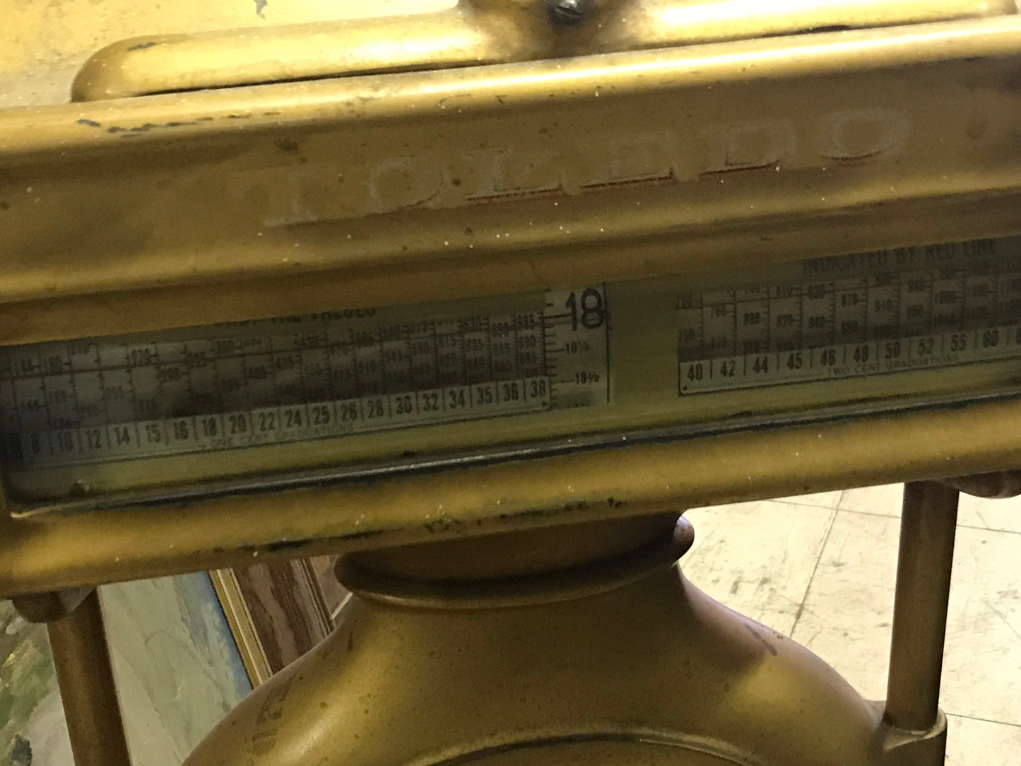 ANTIQUE LARGE TOLEDO COUNTER TOP STORE SCALE IN GOOD ORIGINAL CONDITION AND CHEAP