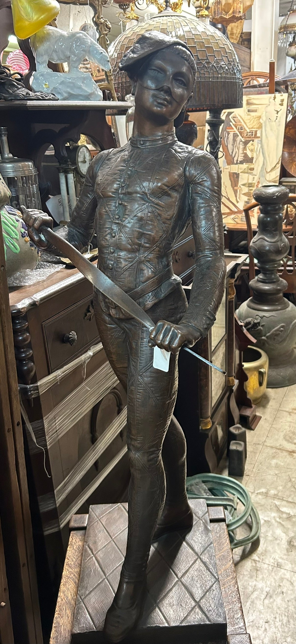 LARGE BRONZE OF HARLEQUIN FIGURE BY GUILLEMIN