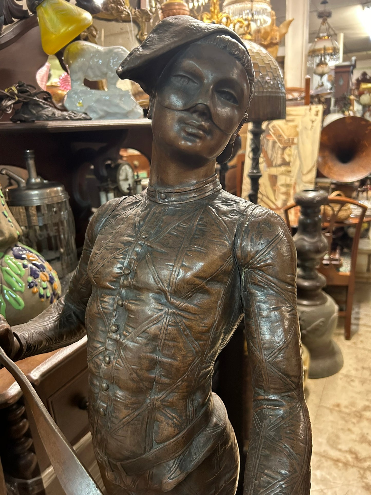 LARGE BRONZE OF HARLEQUIN FIGURE BY GUILLEMIN