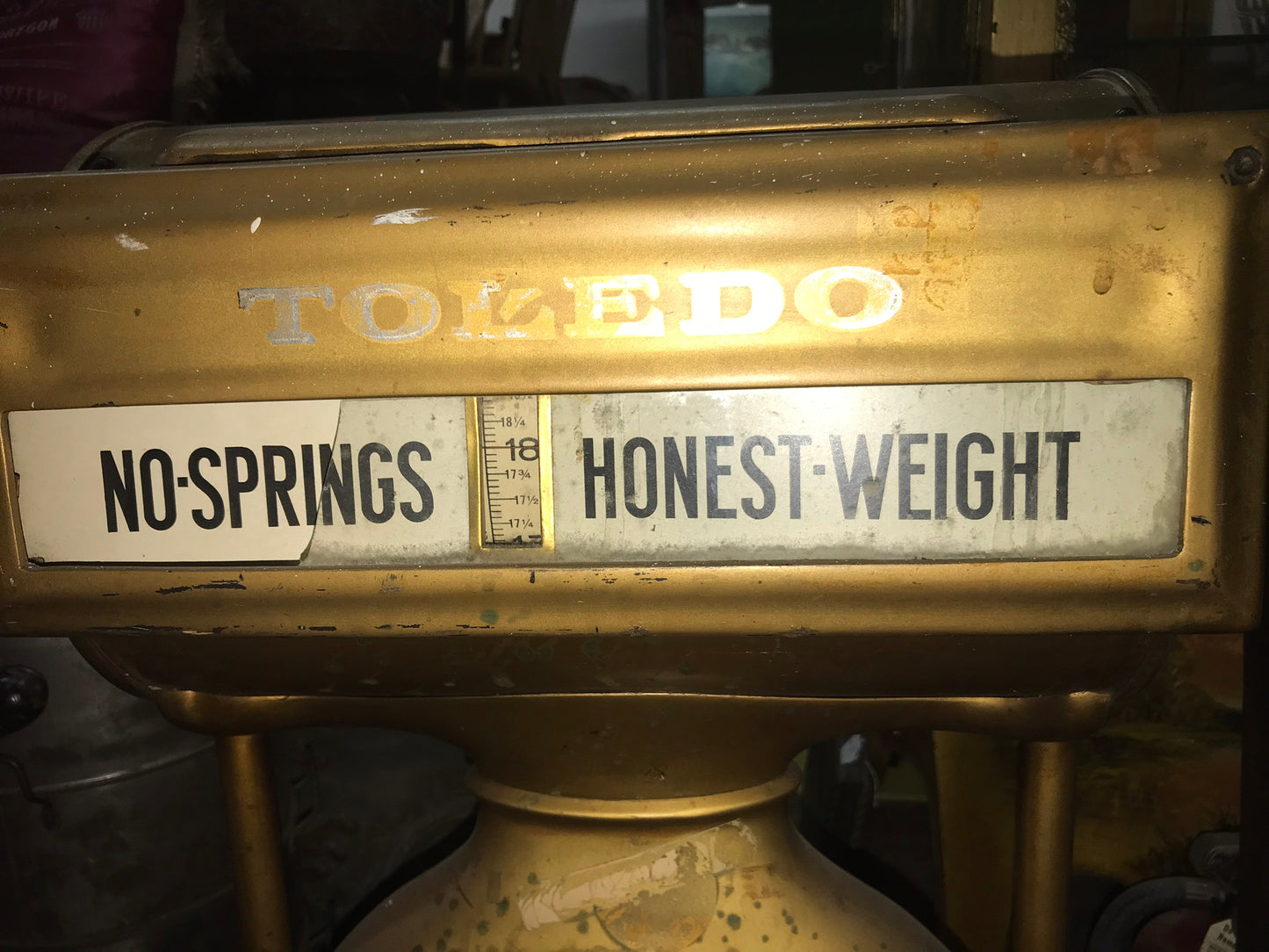 ANTIQUE LARGE TOLEDO COUNTER TOP STORE SCALE IN GOOD ORIGINAL CONDITION AND CHEAP