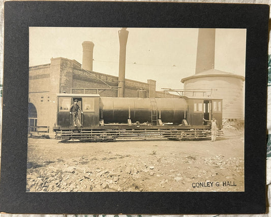 ANTIQUE PHOTOGRAPH OF WORK CABLE CAR